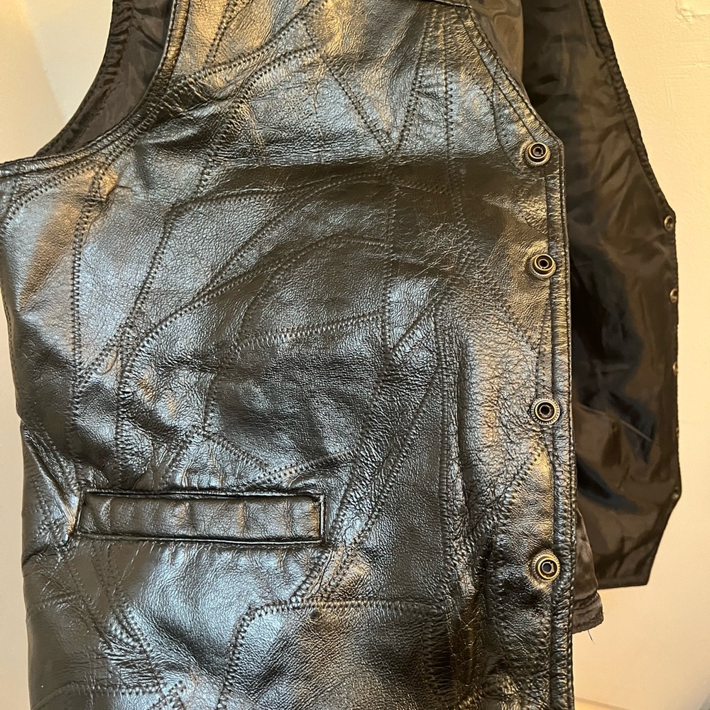 Genuine Leather Black Vest